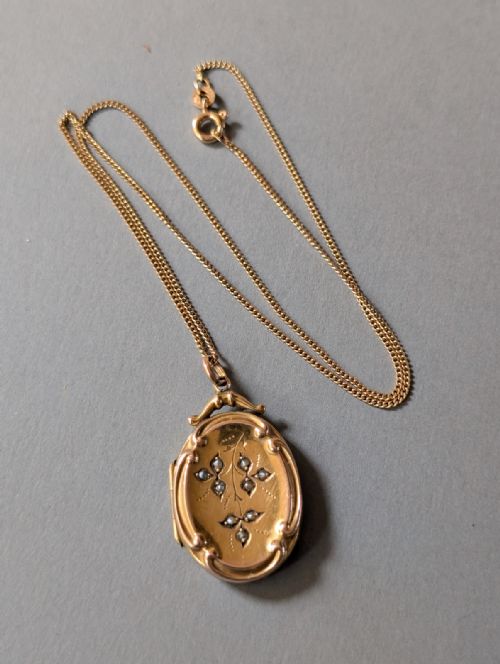 VICTORIAN 9CT GOLD LOCKET AND CHAIN - ADDITIONAL PHOTO 4