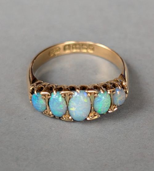 ANTIQUE 18CT GOLD OPAL RING C1923 - ADDITIONAL PHOTO 3