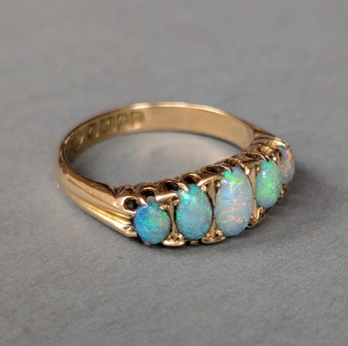 ANTIQUE 18CT GOLD OPAL RING C1923 - ADDITIONAL PHOTO 5