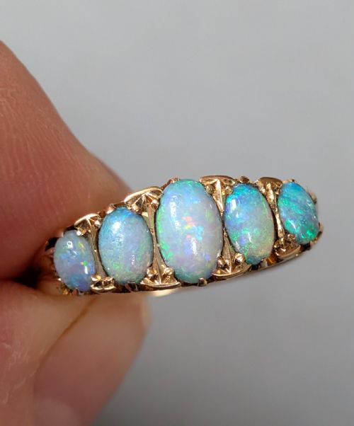 ANTIQUE 18CT GOLD OPAL RING C1923 - ADDITIONAL PHOTO 8