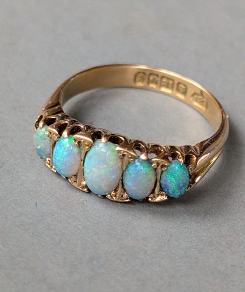 ANTIQUE 18CT GOLD OPAL RING C1923 - ADDITIONAL PHOTO 9