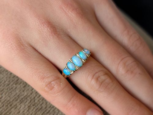 ANTIQUE 18CT GOLD OPAL RING C1923 - ADDITIONAL PHOTO 1