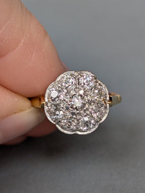 SUPERB EDWARDIAN 18CT GOLD DIAMOND RING - ADDITIONAL PHOTO 3