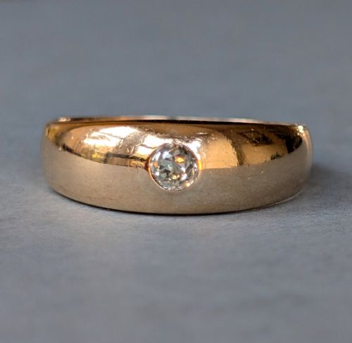 victorian 18ct gold diamond gypsy ring c1876 - CATEGORY: ANTIQUE JEWELLERY - DATED VICTORIAN