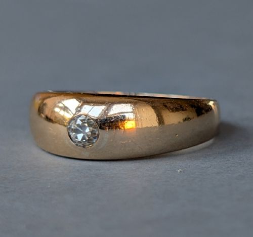 VICTORIAN 18CT GOLD DIAMOND GYPSY RING C1876 - ADDITIONAL PHOTO 2