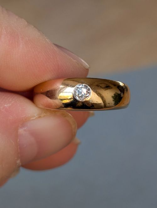 VICTORIAN 18CT GOLD DIAMOND GYPSY RING C1876 - ADDITIONAL PHOTO 4