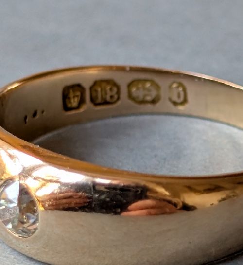 VICTORIAN 18CT GOLD DIAMOND GYPSY RING C1876 - ADDITIONAL PHOTO 7