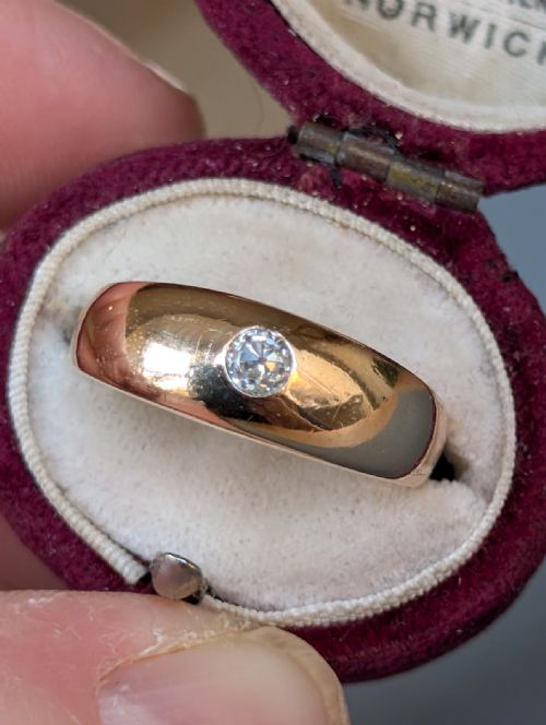 VICTORIAN 18CT GOLD DIAMOND GYPSY RING C1876 - ADDITIONAL PHOTO 8