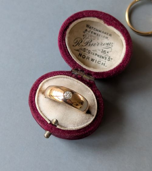 VICTORIAN 18CT GOLD DIAMOND GYPSY RING C1876 - ADDITIONAL PHOTO 9