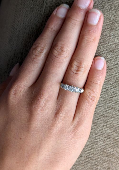 SUPERB VICTORIAN 18CT GOLD DIAMOND FIVE STONE RING - ADDITIONAL PHOTO 1