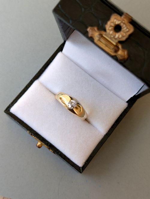 HEAVY VICTORIAN 18CT GOLD DIAMOND GYPSY RING - ADDITIONAL PHOTO 8