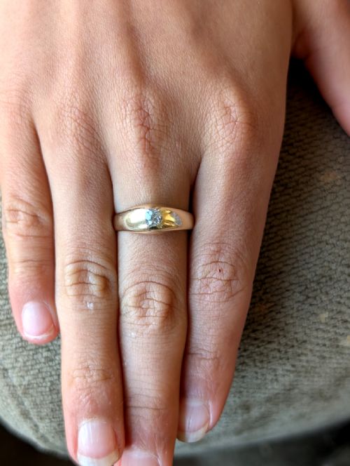 HEAVY VICTORIAN 18CT GOLD DIAMOND GYPSY RING - ADDITIONAL PHOTO 9