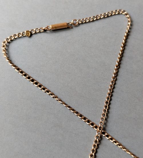 ANTIQUE 9CT ROSE GOLD CHAIN WITH BARREL CLASP 41G - ADDITIONAL PHOTO 1