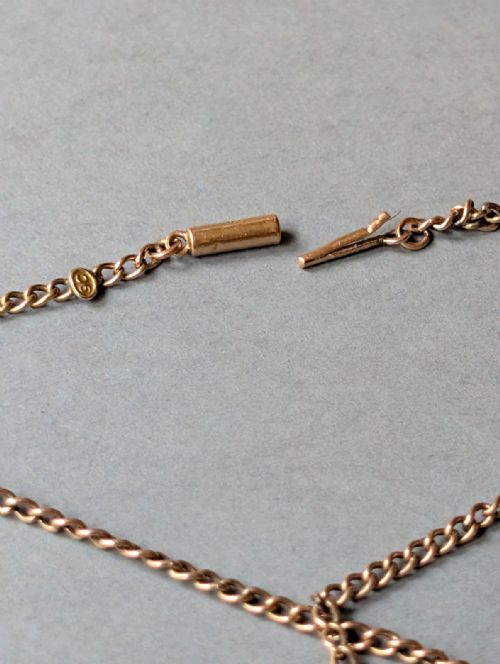 ANTIQUE 9CT ROSE GOLD CHAIN WITH BARREL CLASP 41G - ADDITIONAL PHOTO 2