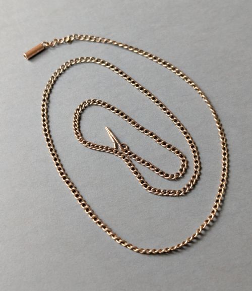 ANTIQUE 9CT ROSE GOLD CHAIN WITH BARREL CLASP 41G - ADDITIONAL PHOTO 3
