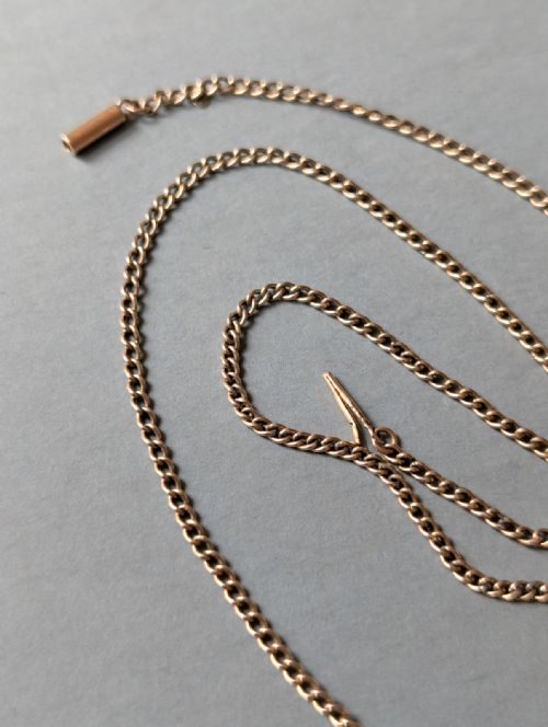 ANTIQUE 9CT ROSE GOLD CHAIN WITH BARREL CLASP 41G - ADDITIONAL PHOTO 4