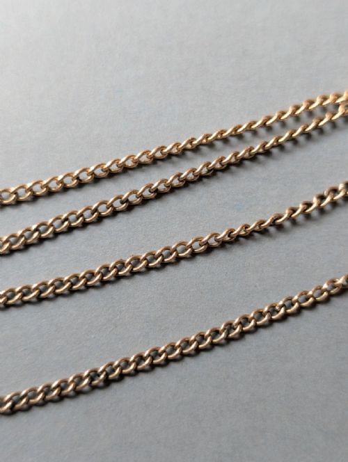 ANTIQUE 9CT ROSE GOLD CHAIN WITH BARREL CLASP 41G - ADDITIONAL PHOTO 7