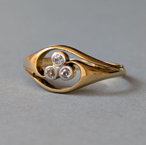 VICTORIAN 18CT GOLD DIAMOND GYPSY RING - ADDITIONAL PHOTO 1
