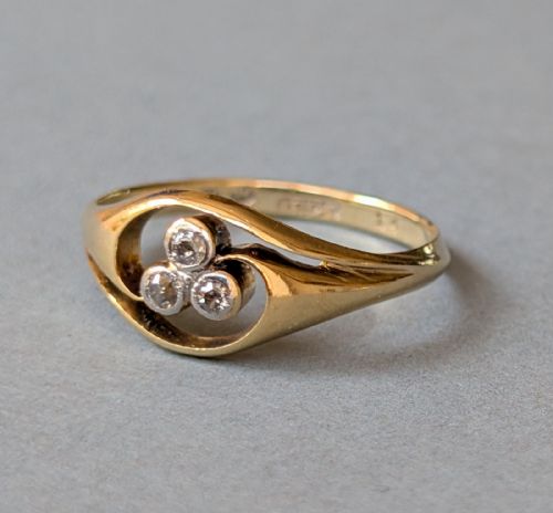 VICTORIAN 18CT GOLD DIAMOND GYPSY RING - ADDITIONAL PHOTO 2