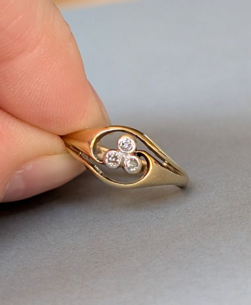 VICTORIAN 18CT GOLD DIAMOND GYPSY RING - ADDITIONAL PHOTO 3