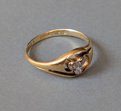 VICTORIAN 18CT GOLD DIAMOND GYPSY RING - ADDITIONAL PHOTO 6