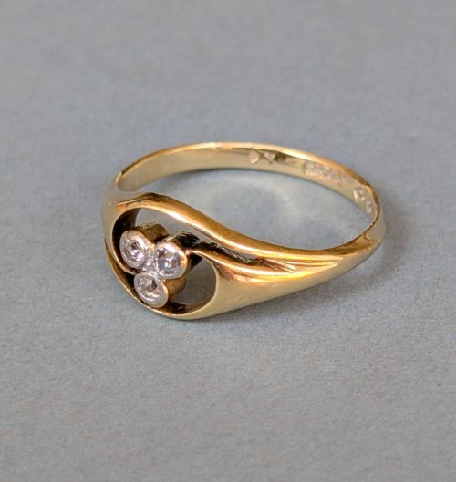 VICTORIAN 18CT GOLD DIAMOND GYPSY RING - ADDITIONAL PHOTO 7