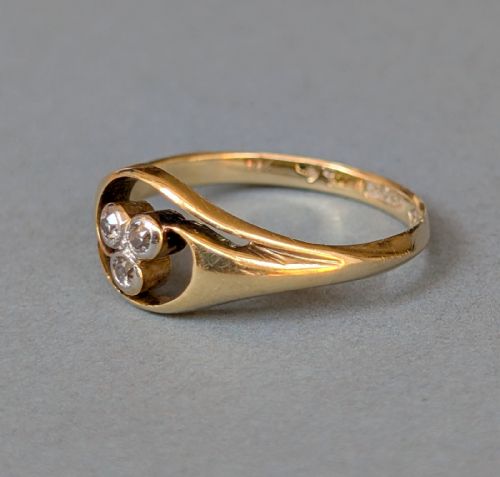 VICTORIAN 18CT GOLD DIAMOND GYPSY RING - ADDITIONAL PHOTO 8