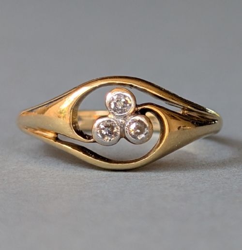 VICTORIAN 18CT GOLD DIAMOND GYPSY RING - ADDITIONAL PHOTO 10