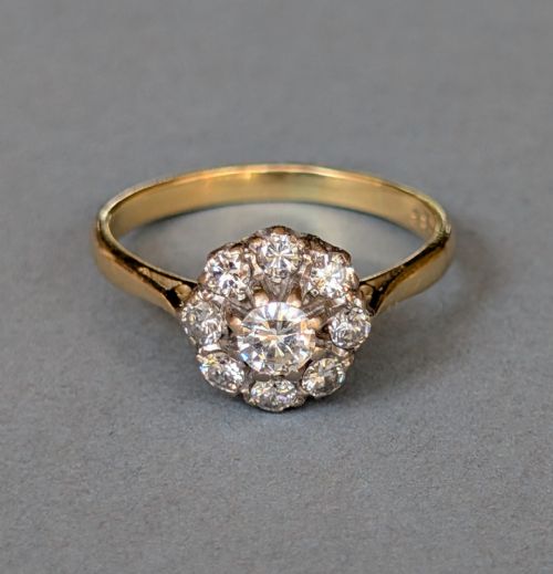 ANTIQUE 18CT GOLD PLATINUM DIAMOND RING 1CT DIAMONDS - ADDITIONAL PHOTO 2