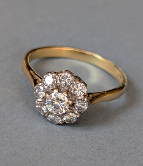 ANTIQUE 18CT GOLD PLATINUM DIAMOND RING 1CT DIAMONDS - ADDITIONAL PHOTO 3