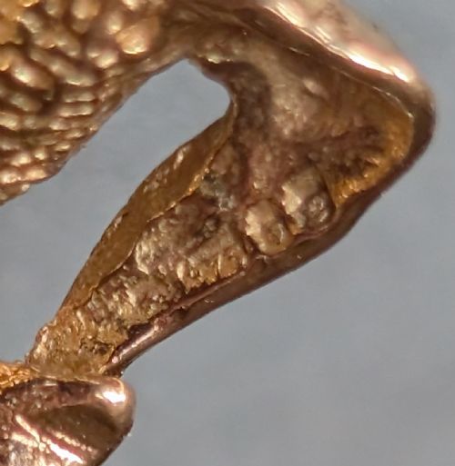 ANTIQUE 9CT GOLD SPINNING FOB WITH DOVES - ADDITIONAL PHOTO 9
