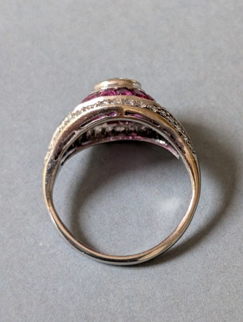 ART DECO 18CT GOLD RUBY AND DIAMOND RING - ADDITIONAL PHOTO 6
