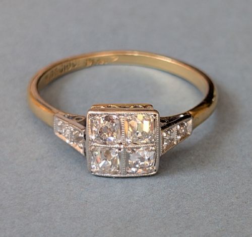 ART DECO 18CT PLATINUM DIAMOND RING - ADDITIONAL PHOTO 7