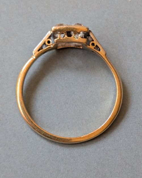 ART DECO 18CT PLATINUM DIAMOND RING - ADDITIONAL PHOTO 9