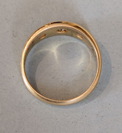 HEAVY EDWARDIAN 18CT GOLD DIAMOND GYPSY RING CHESTER 1903 - ADDITIONAL PHOTO 9