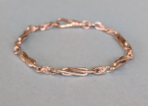 ANTIQUE 9CT ROSE GOLD CHAIN BRACELET DOG CLIP CLASP - ADDITIONAL PHOTO 1