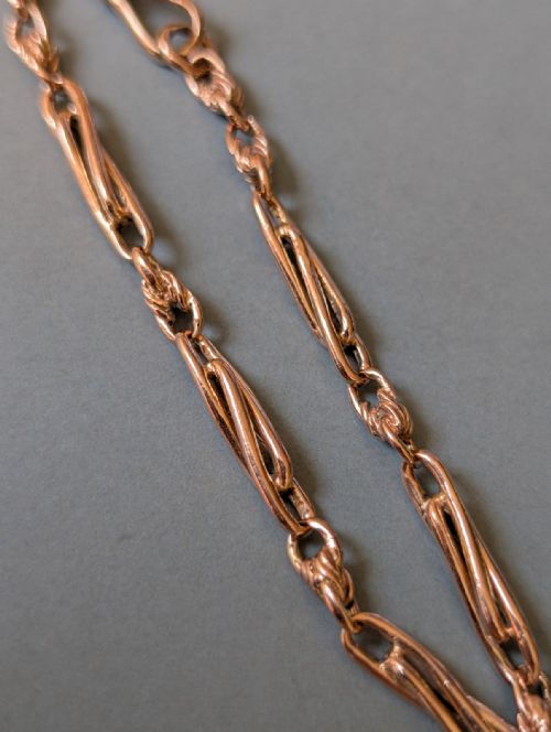 ANTIQUE 9CT ROSE GOLD CHAIN BRACELET DOG CLIP CLASP - ADDITIONAL PHOTO 4