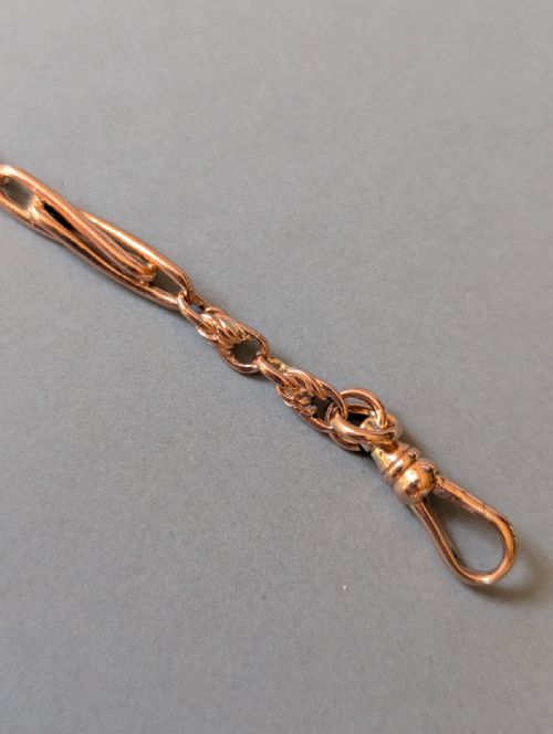 ANTIQUE 9CT ROSE GOLD CHAIN BRACELET DOG CLIP CLASP - ADDITIONAL PHOTO 5