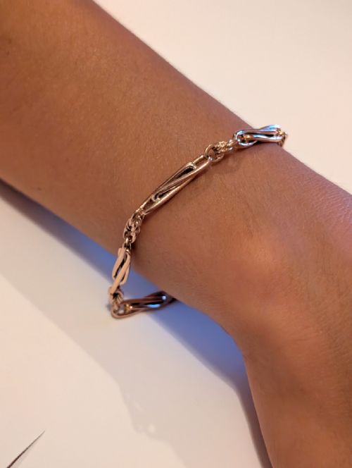 ANTIQUE 9CT ROSE GOLD CHAIN BRACELET DOG CLIP CLASP - ADDITIONAL PHOTO 6