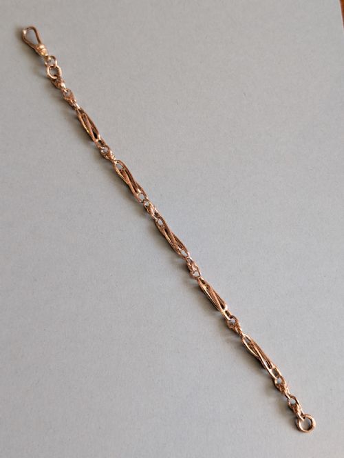 ANTIQUE 9CT ROSE GOLD CHAIN BRACELET DOG CLIP CLASP - ADDITIONAL PHOTO 8