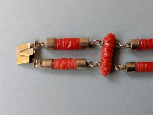GEORGIAN 9CT GOLD CORAL BRACELET - ADDITIONAL PHOTO 7