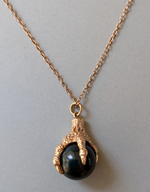 LARGE ANTIQUE 9CT GOLD EAGLE CLAW PENDANT FOB - ADDITIONAL PHOTO 5