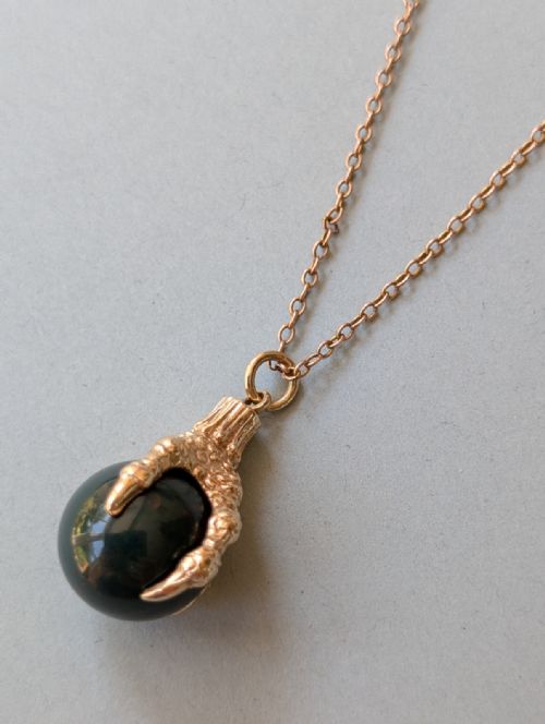 LARGE ANTIQUE 9CT GOLD EAGLE CLAW PENDANT FOB - ADDITIONAL PHOTO 6