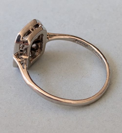ART DECO 18CT GOLD PLATINUM DIAMOND RING - ADDITIONAL PHOTO 7