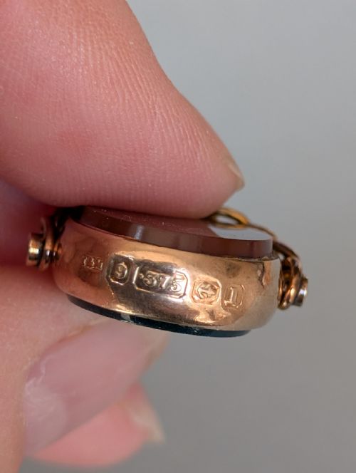 EDWARDIAN 9CT GOLD SPINNING FOB - ADDITIONAL PHOTO 3