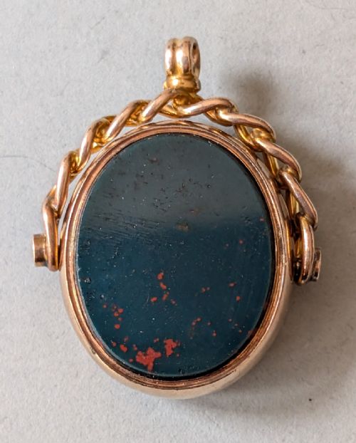 EDWARDIAN 9CT GOLD SPINNING FOB - ADDITIONAL PHOTO 8