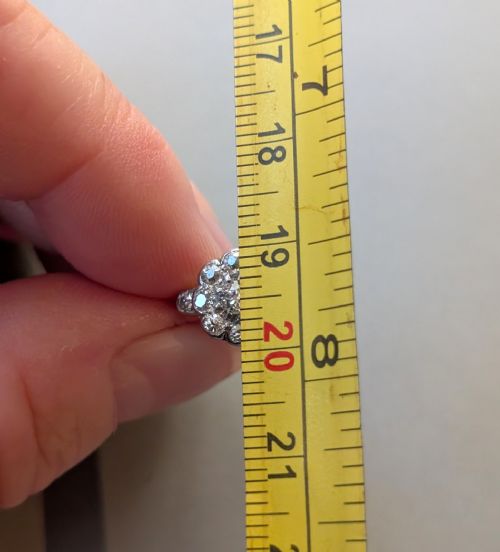 ANTIQUE 18CT GOLD DIAMOND DAISY CLUSTER RING - ADDITIONAL PHOTO 2