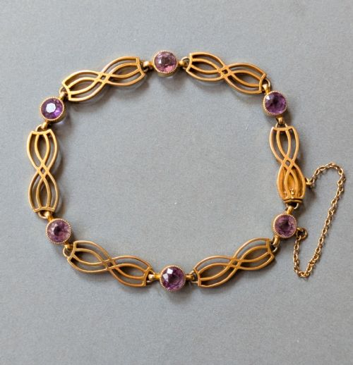 EDWARDIAN 9CT GOLD AMETHYST BRACELET BY DEAKIN AND FRANCIS - ADDITIONAL PHOTO 1