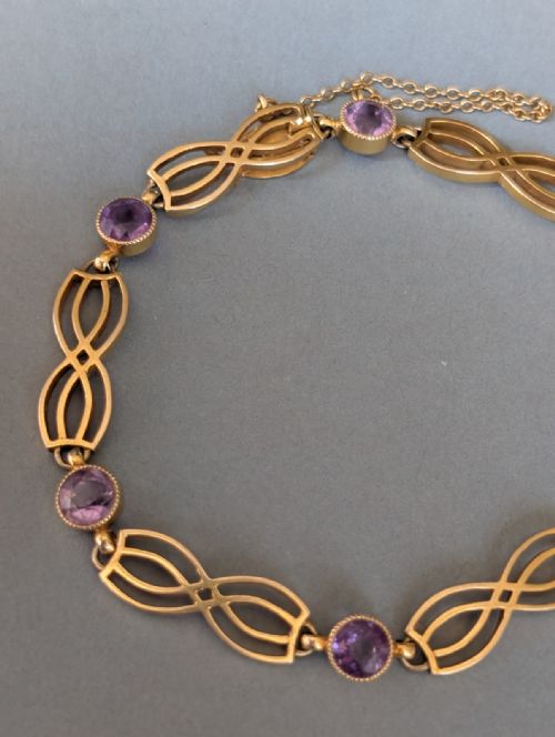 EDWARDIAN 9CT GOLD AMETHYST BRACELET BY DEAKIN AND FRANCIS - ADDITIONAL PHOTO 4