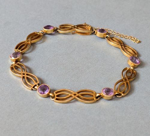 EDWARDIAN 9CT GOLD AMETHYST BRACELET BY DEAKIN AND FRANCIS - ADDITIONAL PHOTO 5